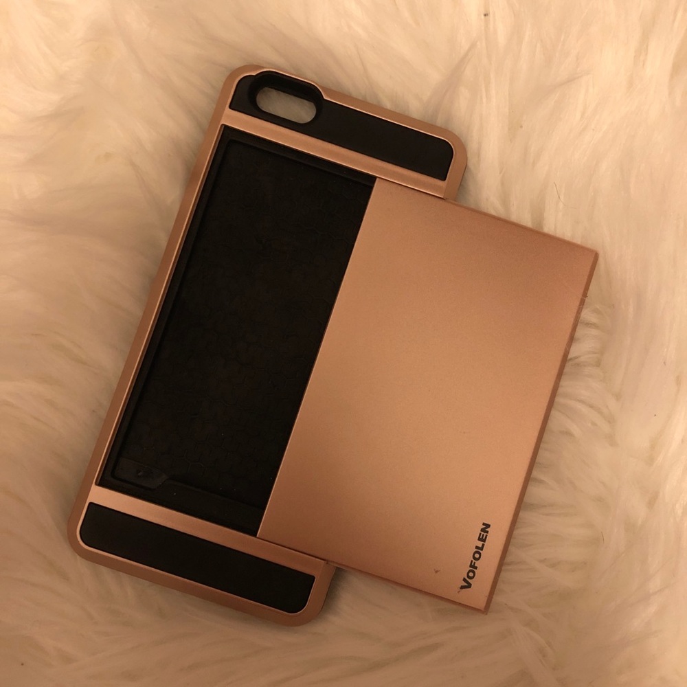 Rose gold chrome Iphone 6/7 plus  card phone case